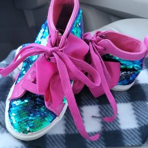 *JoJo Siwa Rainbow Sequin Girls' High Top Sneakers